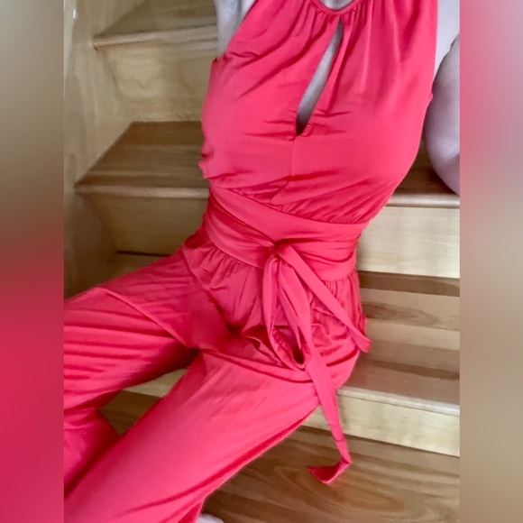 Vermillion belted jumpsuit - Picture 1 of 14